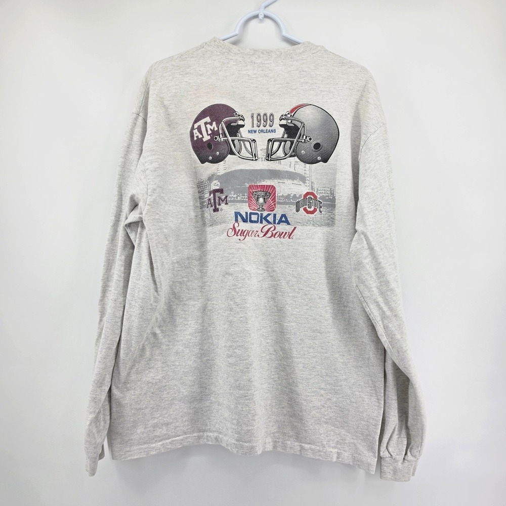 Vintage 1999 Nokia Sugar Bowl Ohio State Texas A&M Single Stitch Long Sleeve XL